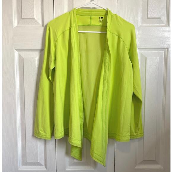 Title Nine Diamalete Neon Green Open Front Ventilated Jacket Medium - Picture 1 of 6